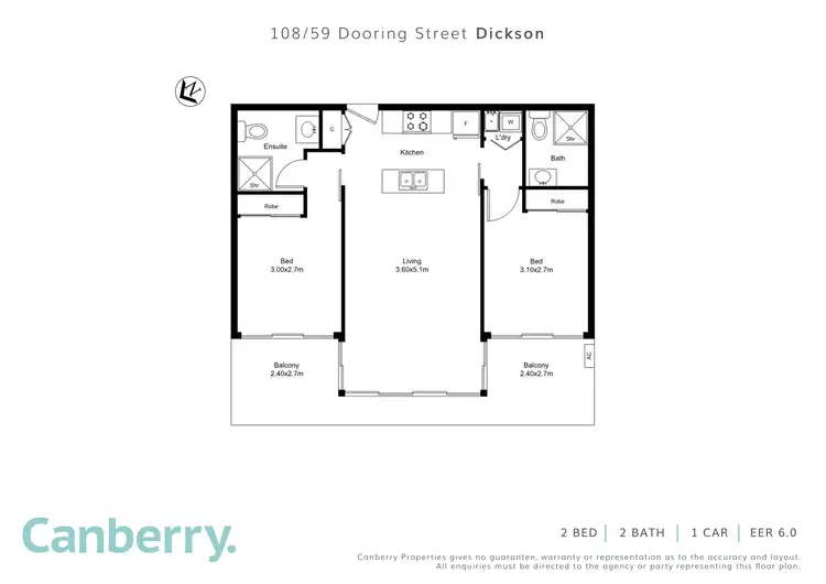 Floorplan of Homely apartment listing, 108/59 Dooring Street, Dickson ACT 2602