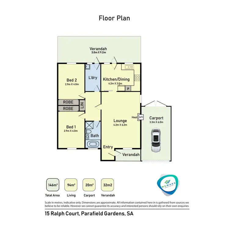 Floorplan of Homely house listing, 15 Ralph Court, Parafield Gardens SA 5107