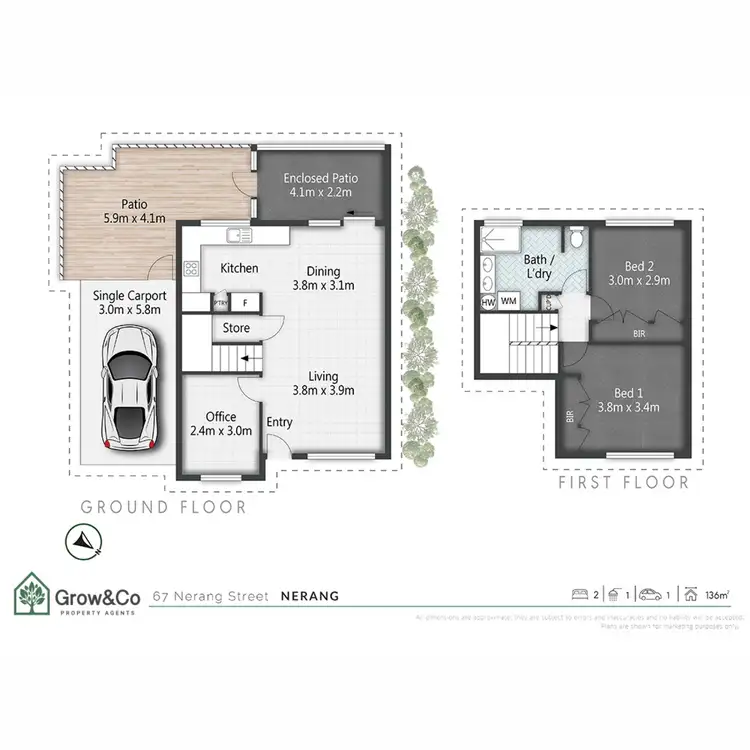 Floorplan of Homely townhouse listing, 1/67 Nerang Street, Nerang QLD 4211