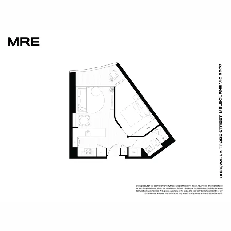 Floorplan of Homely apartment listing, 3306/228 La Trobe Street, Melbourne VIC 3000