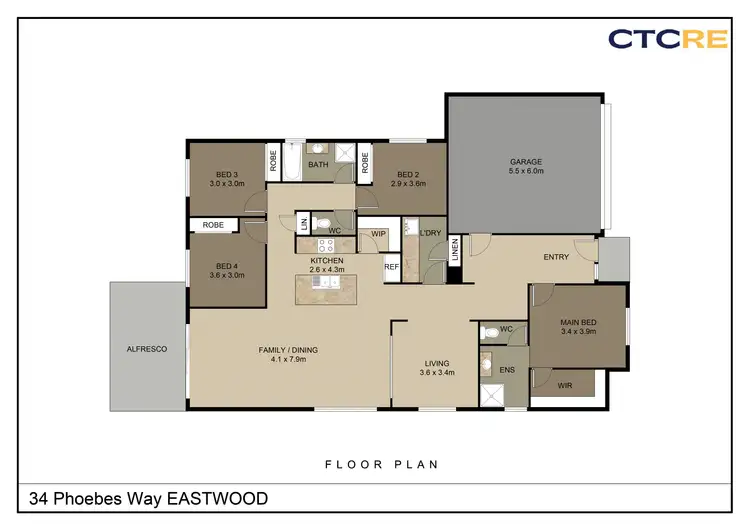 Floorplan of Homely house listing, 34 Phoebes Way, Eastwood VIC 3875
