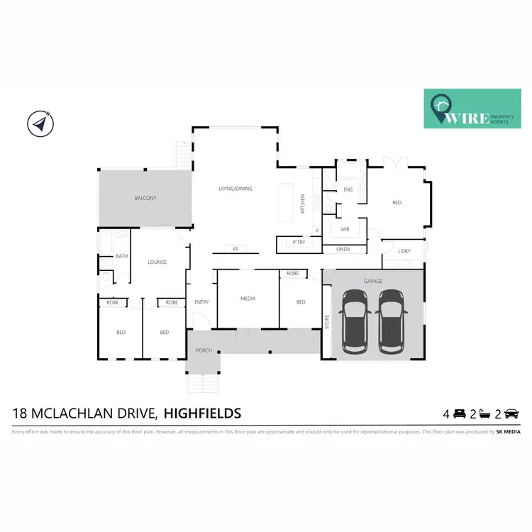 Floorplan of Homely house listing, 18 McLachlan Drive, Highfields QLD 4352