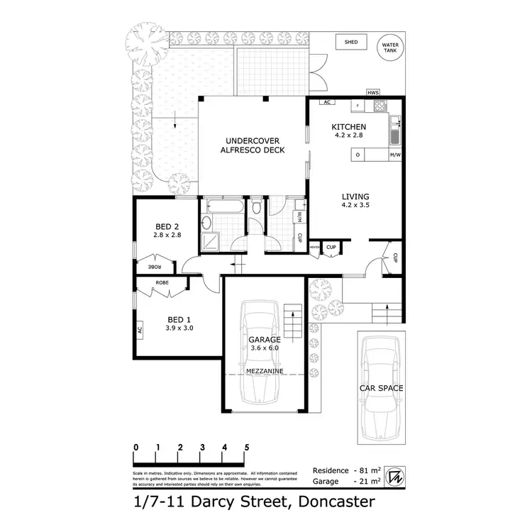 Floorplan of Homely unit listing, 1/7 - 11 Darcy Street, Doncaster VIC 3108