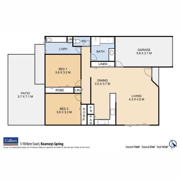 Floorplan of Homely unit listing, 1/19 Beer Court, Kearneys Spring QLD 4350