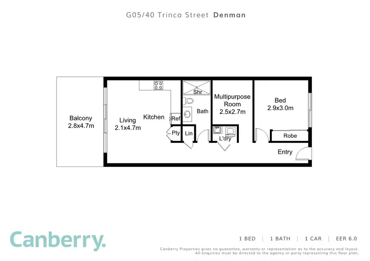 Floorplan of Homely apartment listing, G05/40 Trinca Street, Denman Prospect ACT 2611