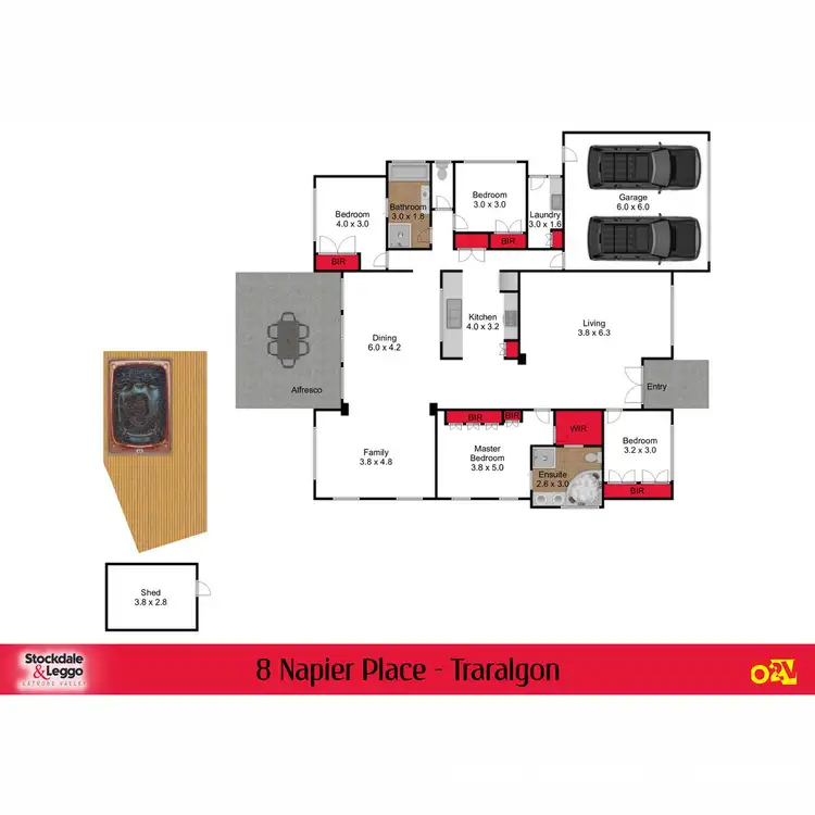 Floorplan of Homely house listing, 8 Napier Place, Traralgon VIC 3844