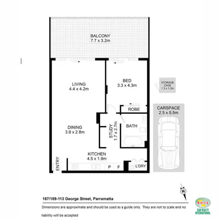 Floorplan of Homely apartment listing, 167/109-113 George Street, Parramatta NSW 2150