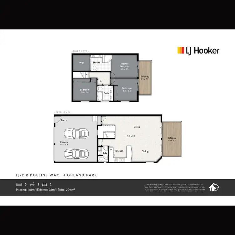 Floorplan of Homely townhouse listing, 13/2 Ridgeline Way, Highland Park QLD 4211