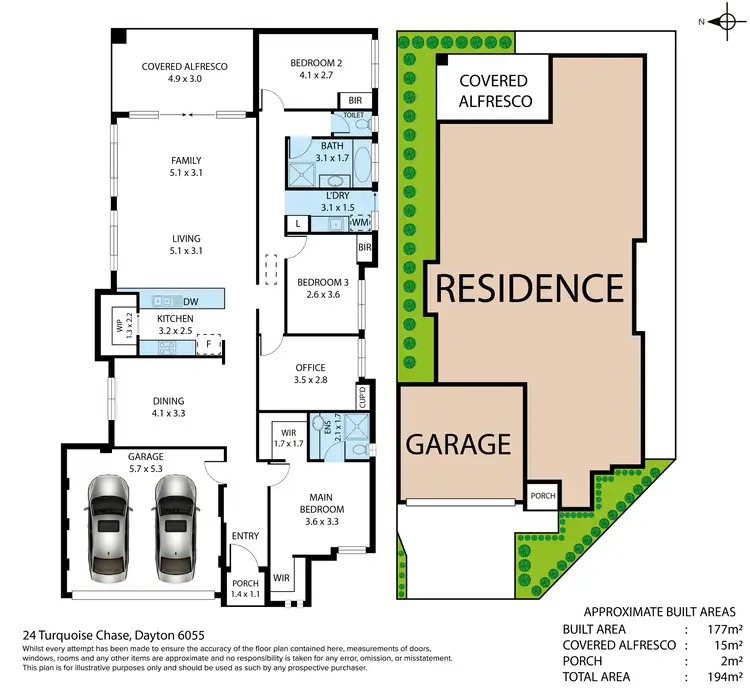 Floorplan of Homely house listing, 24 Turquoise Chase, Dayton WA 6055