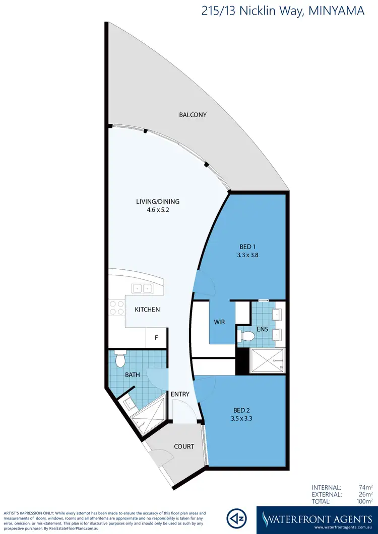 Floorplan of Homely apartment listing, 215/13 Nicklin Way, Minyama QLD 4575