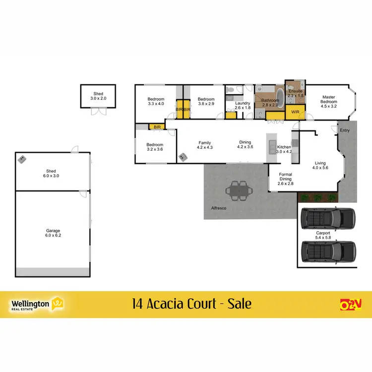 Floorplan of Homely house listing, 14 Acacia Court, Sale VIC 3850