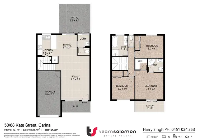 Floorplan of Homely townhouse listing, 50/88 Kate Street, Carina QLD 4152