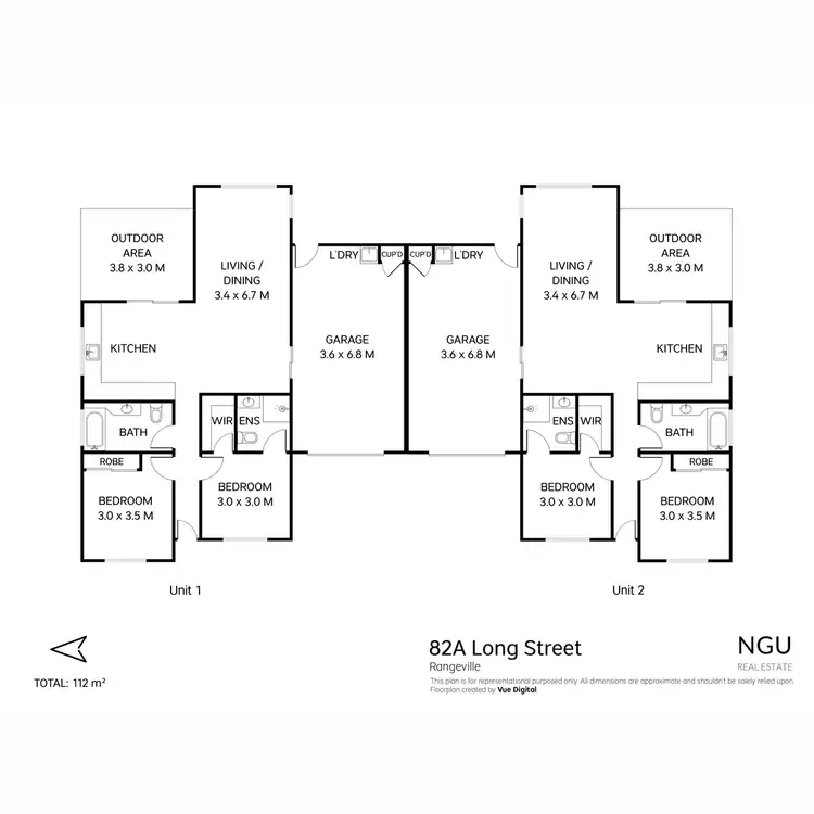 Floorplan of Homely semi-detached listing, 82a Long Street, Rangeville QLD 4350