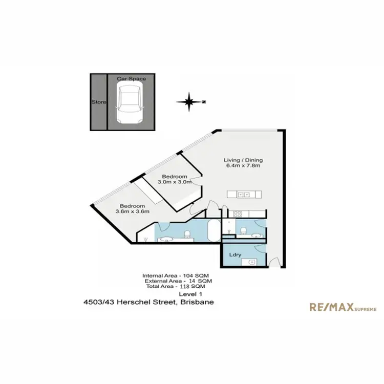 Floorplan of Homely apartment listing, Contact Agent, Brisbane City QLD 4000