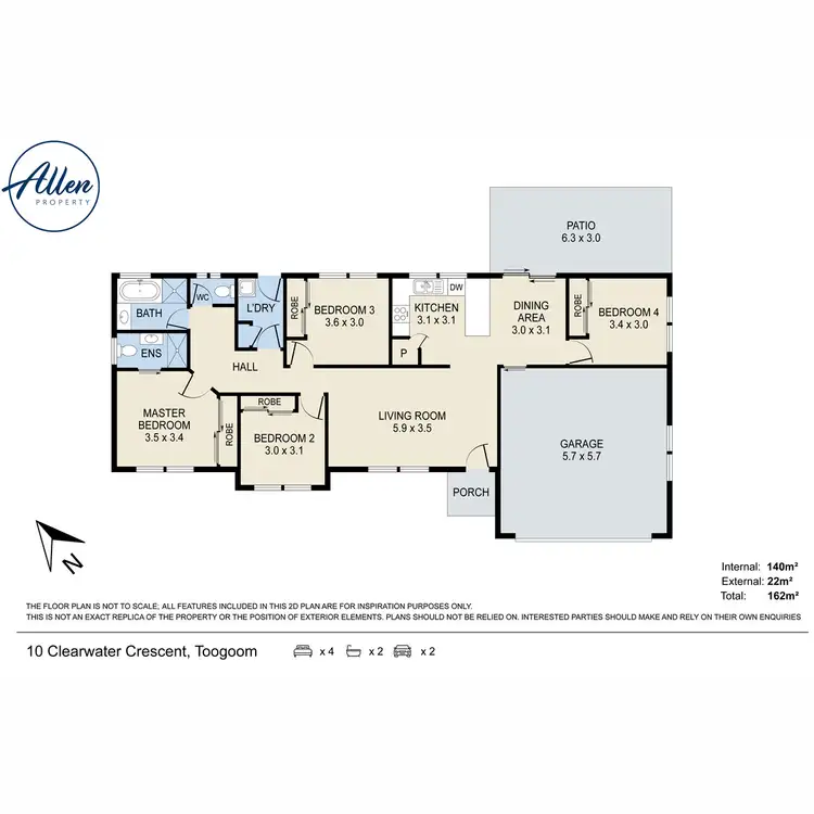 Floorplan of Homely house listing, 10 Clearwater Crescent, Toogoom QLD 4655