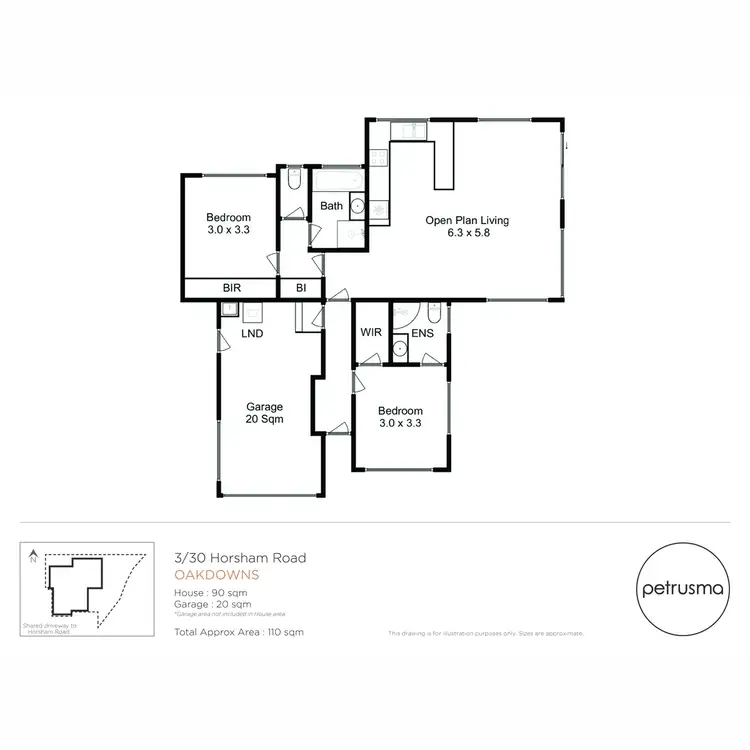 Floorplan of Homely unit listing, 3/30 Horsham Road, Oakdowns TAS 7019