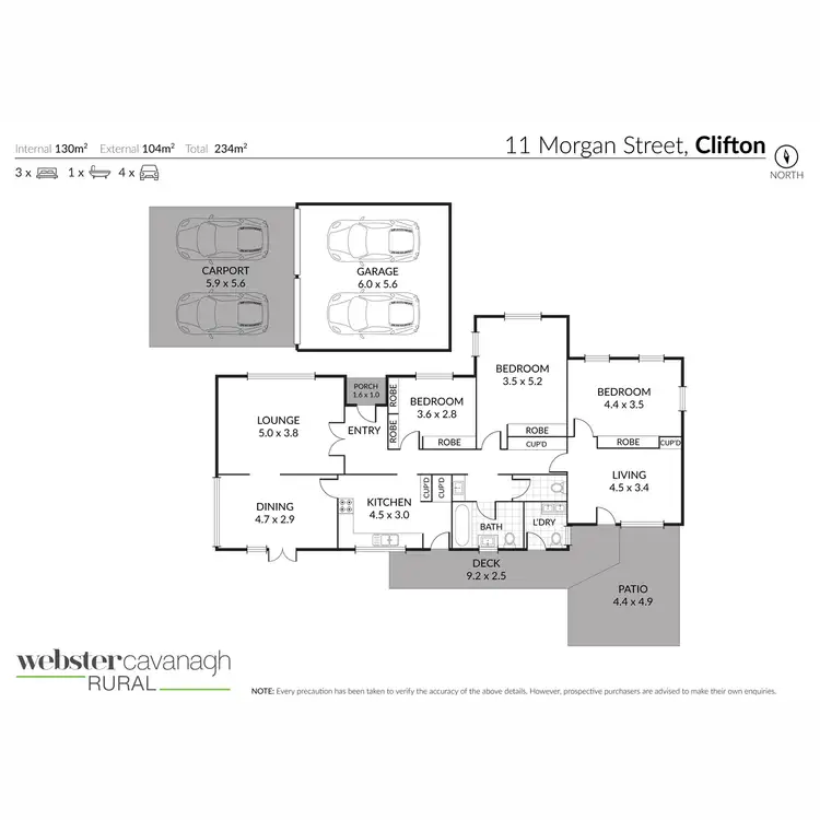 Floorplan of Homely house listing, 11 Morgan Street, Clifton QLD 4361