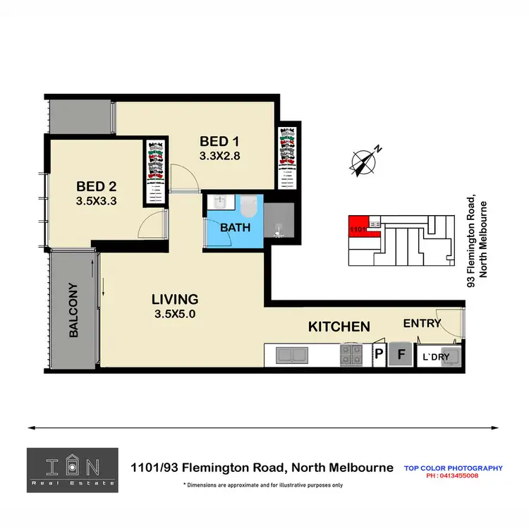 Floorplan of Homely apartment listing, 1101/93 Flemington Road,, North Melbourne VIC 3051