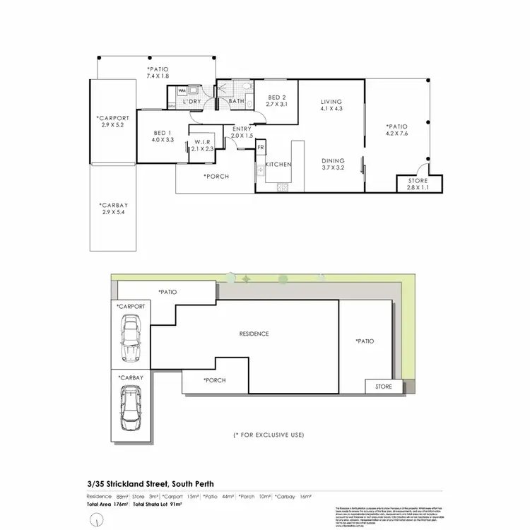 Floorplan of Homely villa listing, 3/35 Strickland Street, South Perth WA 6151