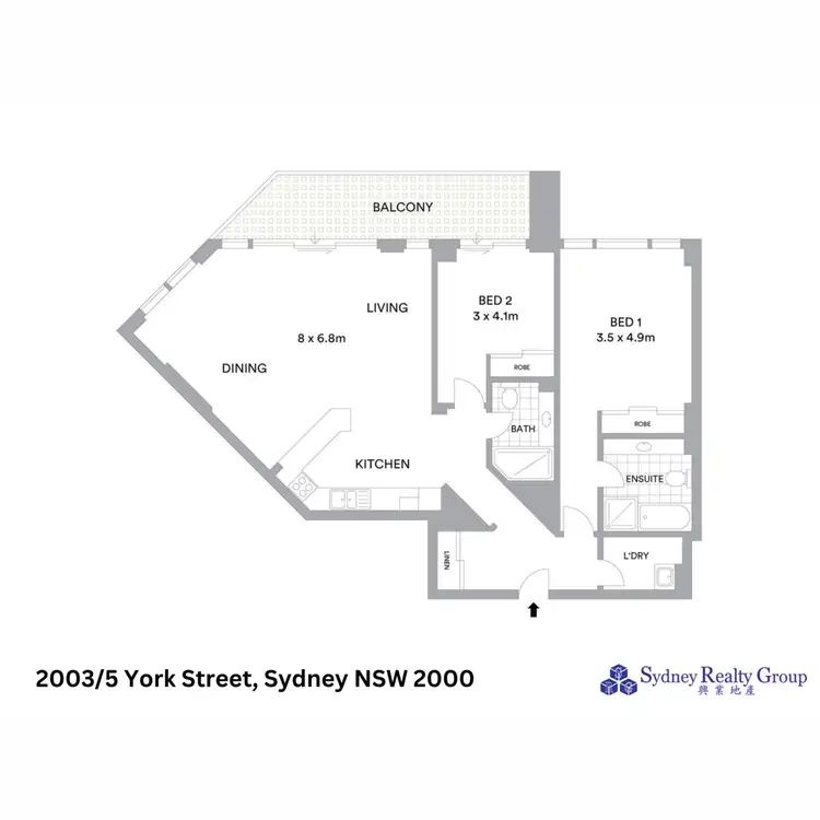 Floorplan of Homely apartment listing, 2003/5 York Street, Sydney NSW 2000