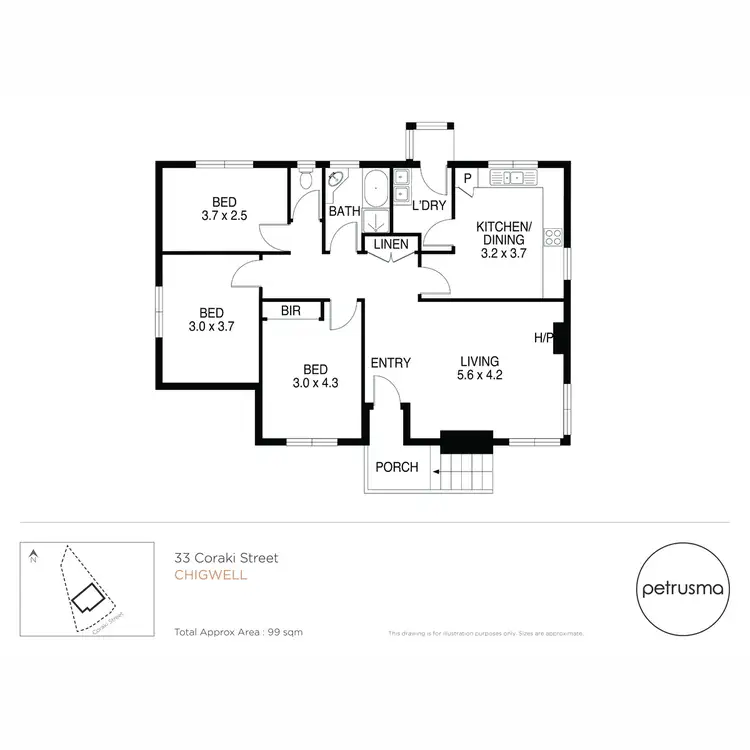 Floorplan of Homely house listing, 33 Coraki Street, Chigwell TAS 7011