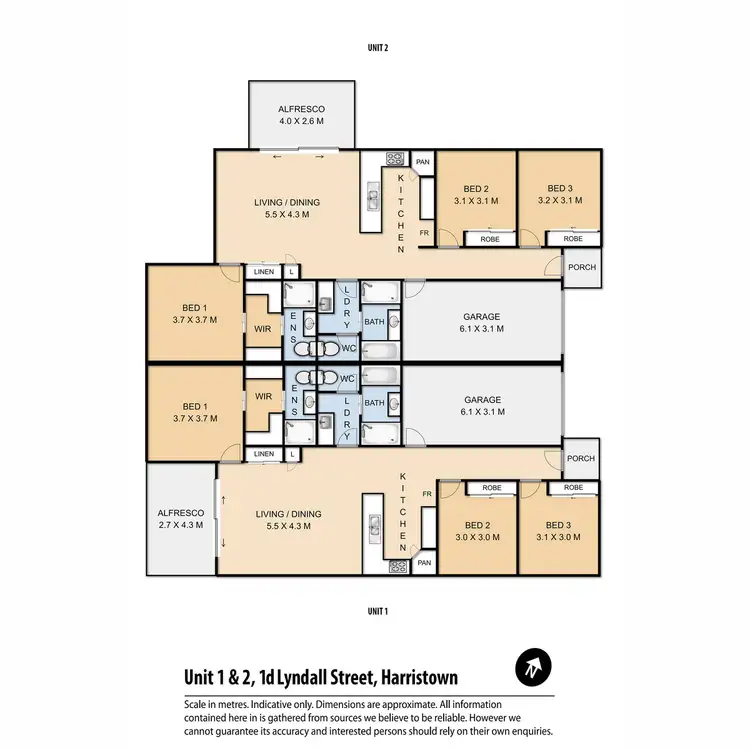 Floorplan of Homely unit listing, 1/1D Lyndall Street, Harristown QLD 4350