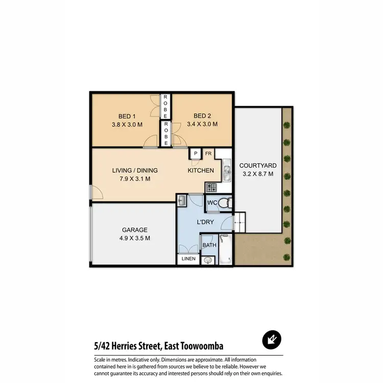 Floorplan of Homely unit listing, 2/42 Herries Street, East Toowoomba QLD 4350