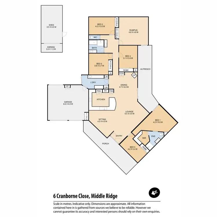 Floorplan of Homely house listing, 6 Cranborne Close, Middle Ridge QLD 4350