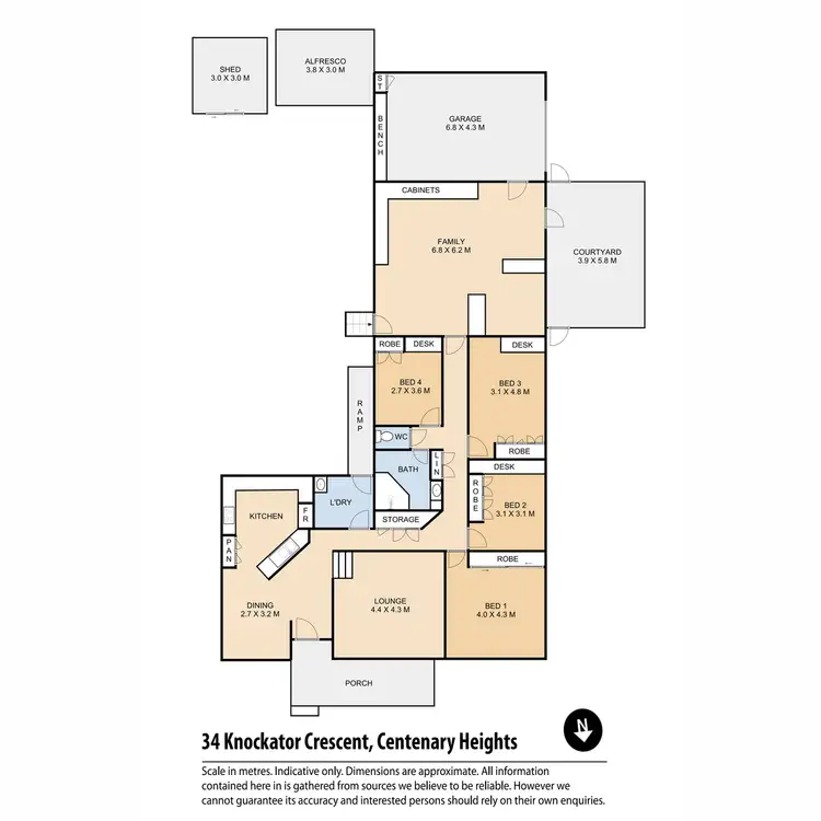 Floorplan of Homely house listing, 34 Knockator Crescent, Centenary Heights QLD 4350