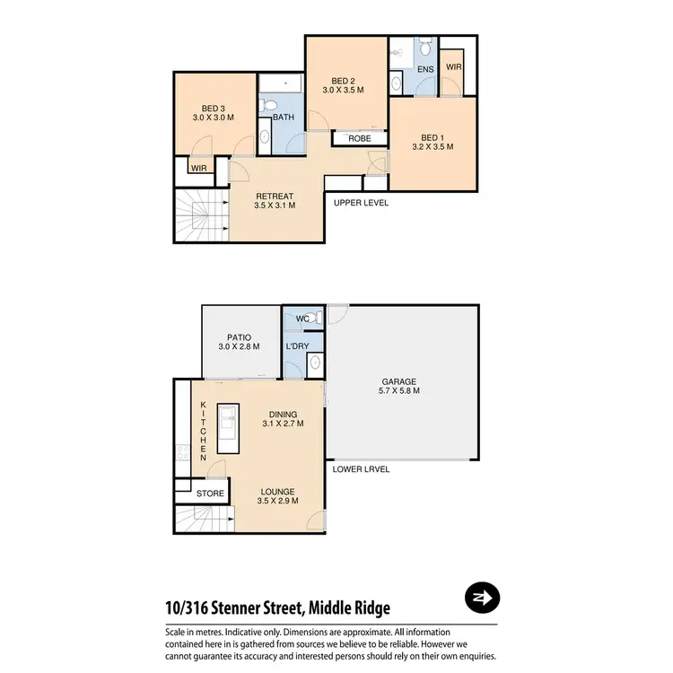 Floorplan of Homely townhouse listing, 9/316 Stenner Street, Middle Ridge QLD 4350