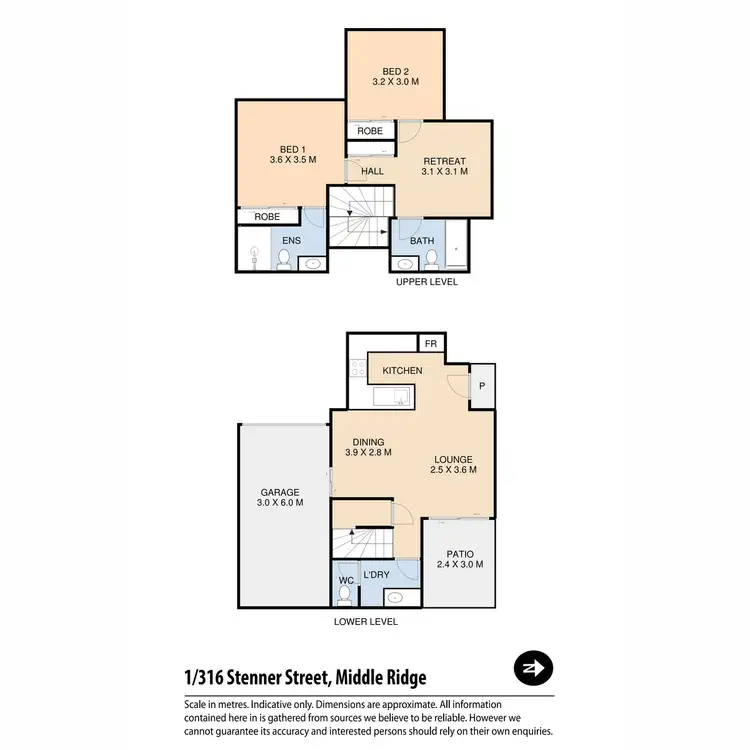 Floorplan of Homely townhouse listing, 2/316 Stenner Street, Middle Ridge QLD 4350