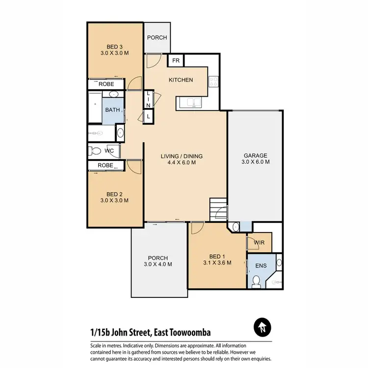 Floorplan of Homely unit listing, 1/15B John Street, East Toowoomba QLD 4350
