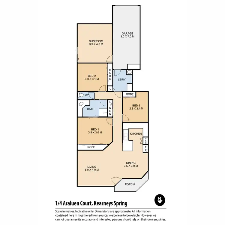Floorplan of Homely unit listing, 1/4 Araluen Court, Kearneys Spring QLD 4350