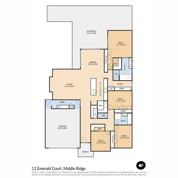 Floorplan of Homely house listing, 12 Emerald Court, Middle Ridge QLD 4350