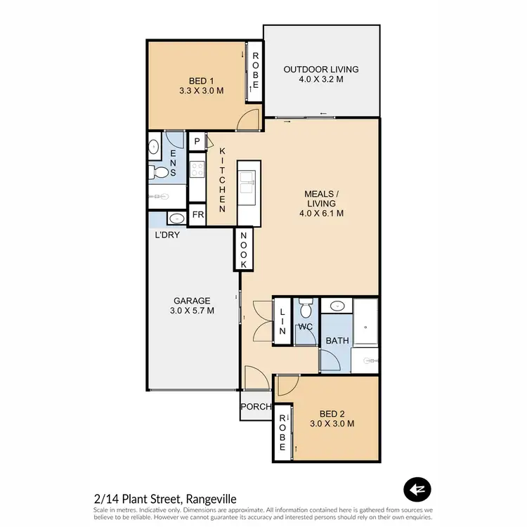Floorplan of Homely unit listing, 2/14 Plant Street, Rangeville QLD 4350