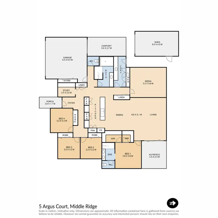 Floorplan of Homely house listing, 5 Argus Court, Middle Ridge QLD 4350