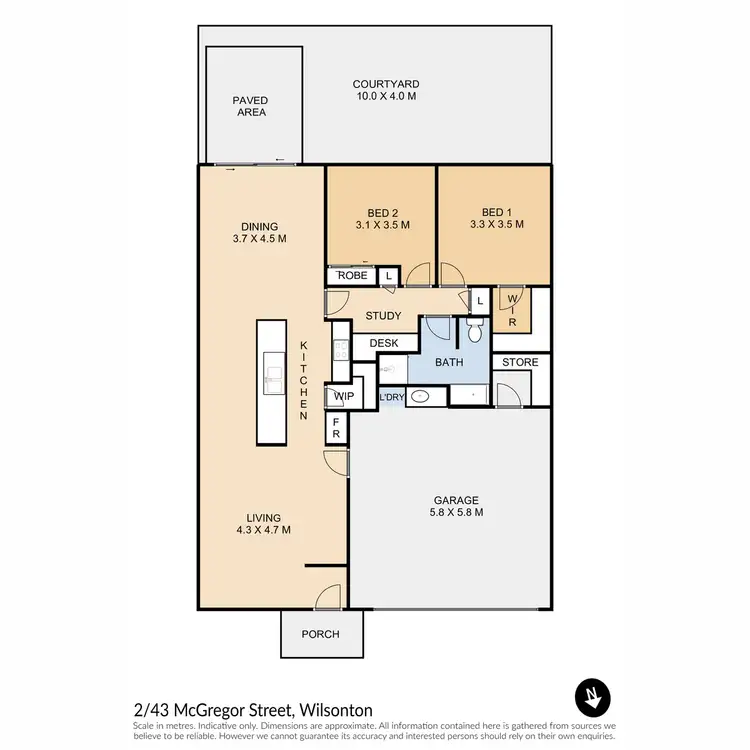 Floorplan of Homely unit listing, 2/43 McGregor Street, Wilsonton QLD 4350