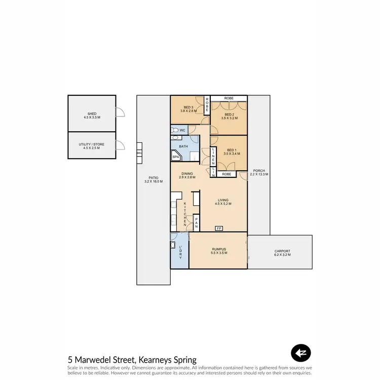 Floorplan of Homely house listing, 5 Marwedel Street, Kearneys Spring QLD 4350