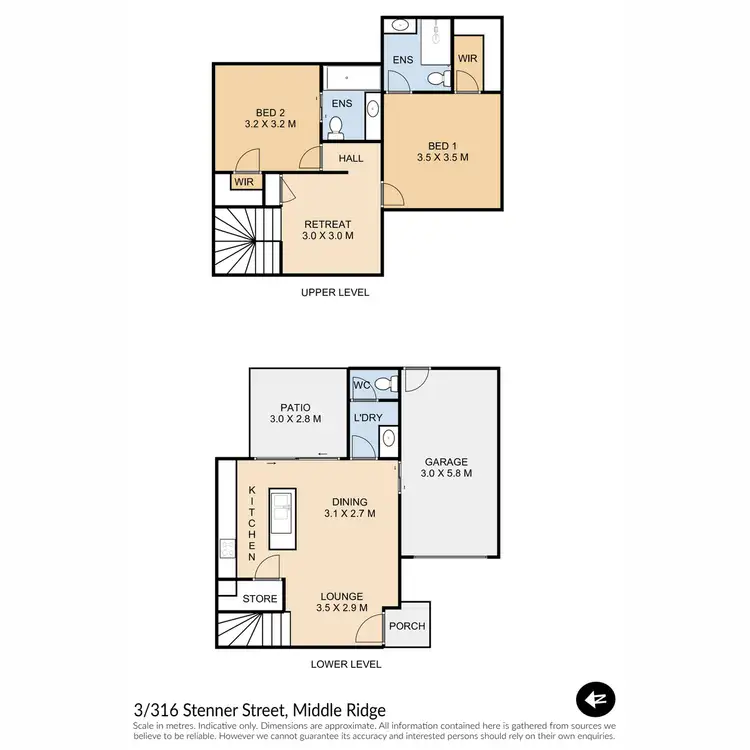 Floorplan of Homely townhouse listing, 3/316 Stenner Street, Middle Ridge QLD 4350