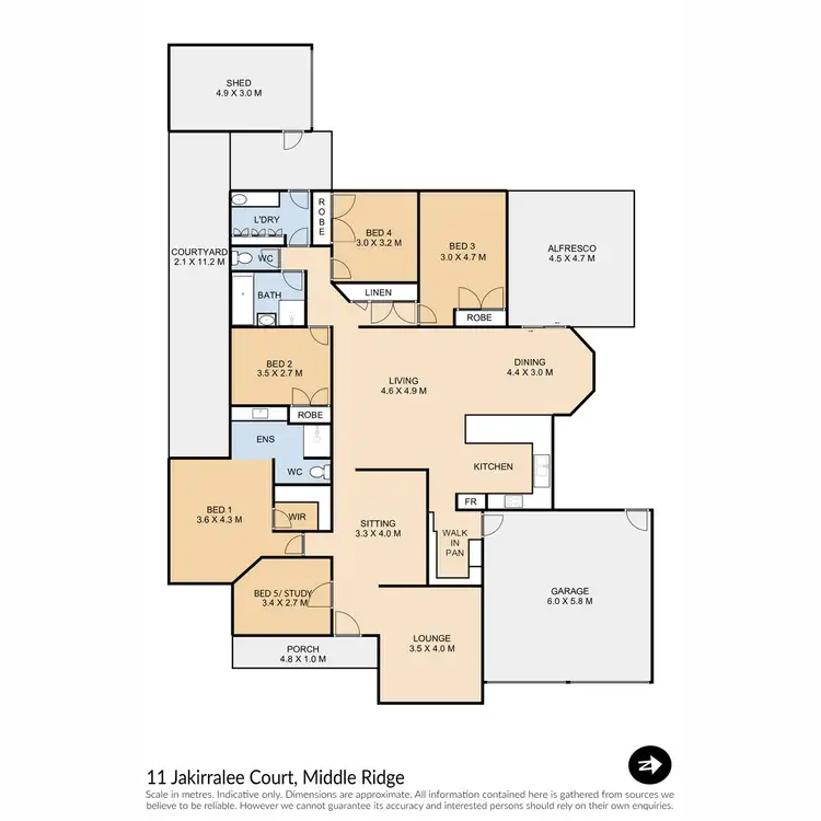 Floorplan of Homely house listing, 11 Jakirralee Court, Middle Ridge QLD 4350