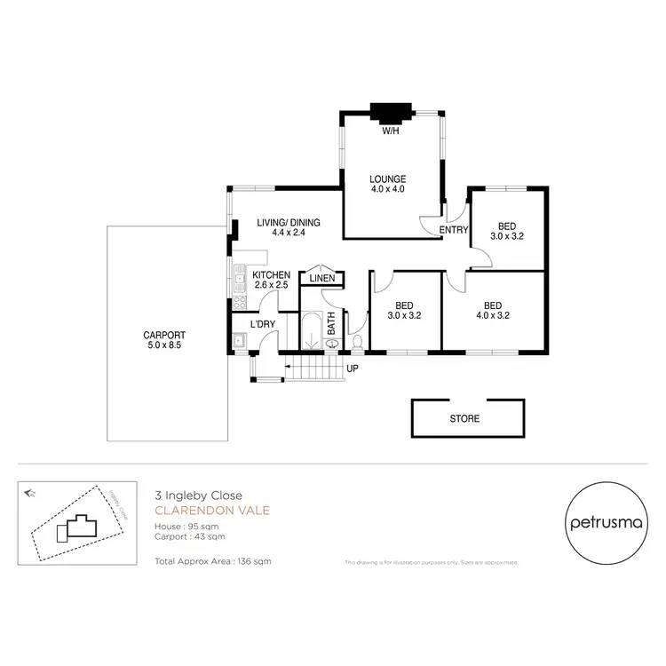 Floorplan of Homely house listing, 3 Ingleby Close, Clarendon Vale TAS 7019