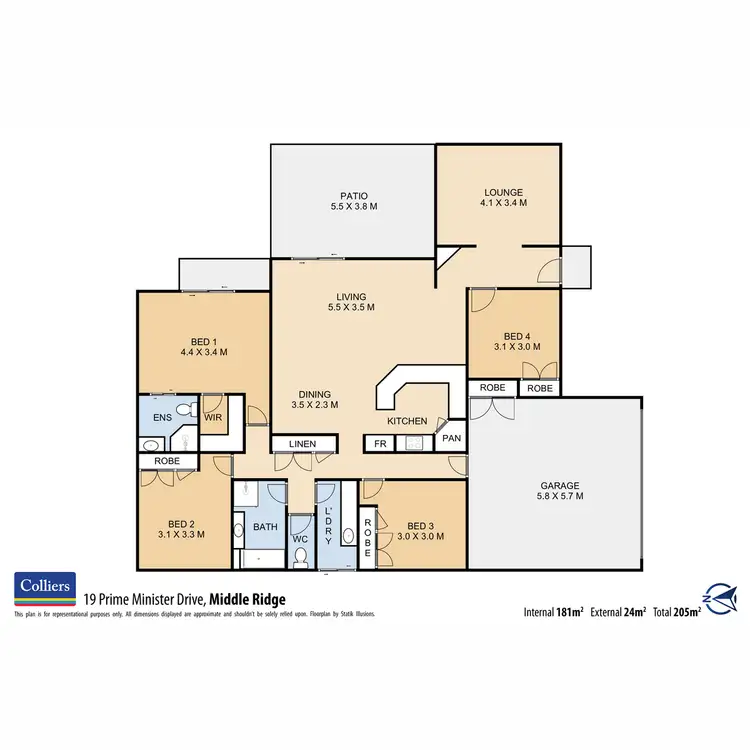 Floorplan of Homely house listing, 19 Prime Minister Drive, Middle Ridge QLD 4350