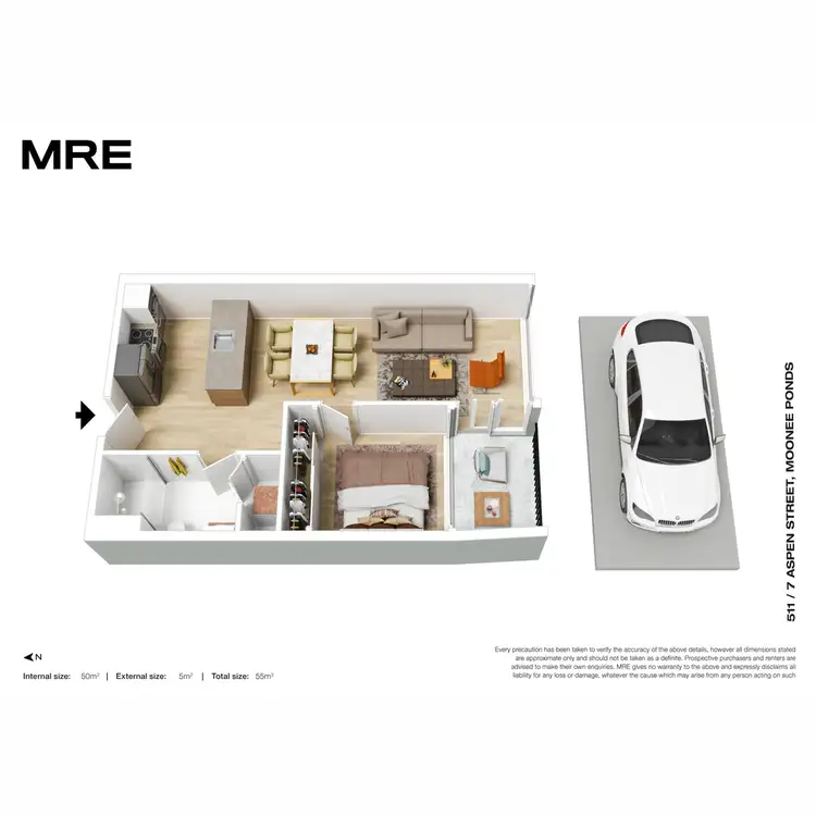 Floorplan of Homely apartment listing, 511/7 Aspen Street, Moonee Ponds VIC 3039