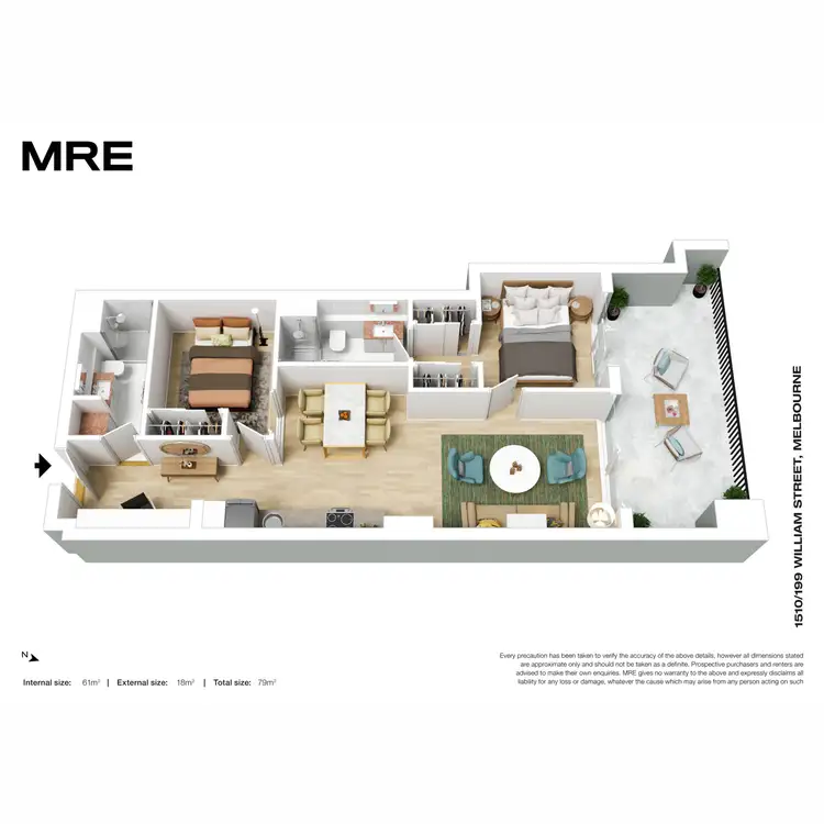 Floorplan of Homely apartment listing, 1510/199 William Street, Melbourne VIC 3000