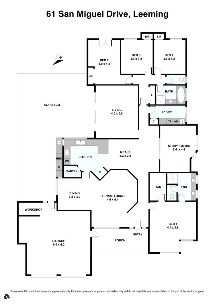 Floorplan of Homely house listing, 61 San Miguel Drive, Leeming WA 6149
