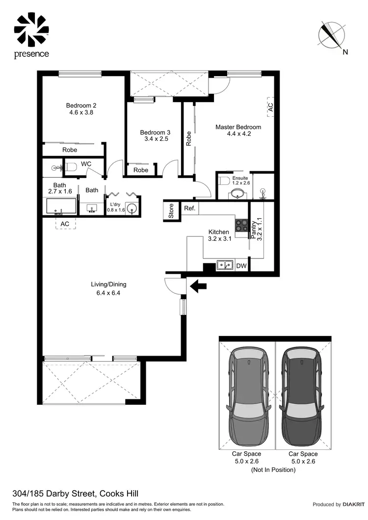 Floorplan of Homely apartment listing, 304/185 Darby Street, Cooks Hill NSW 2300