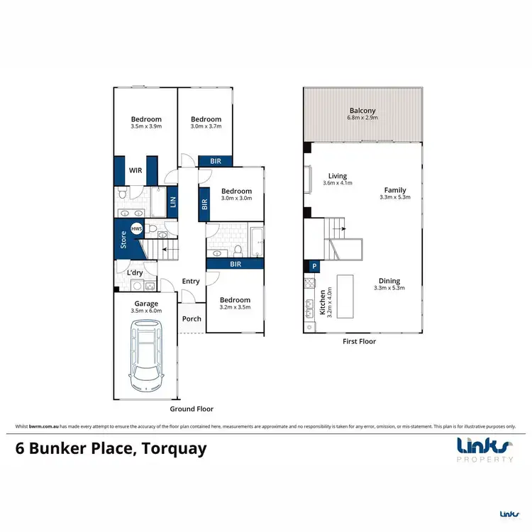 Floorplan of Homely townhouse listing, 6 Bunker Place, Torquay VIC 3228