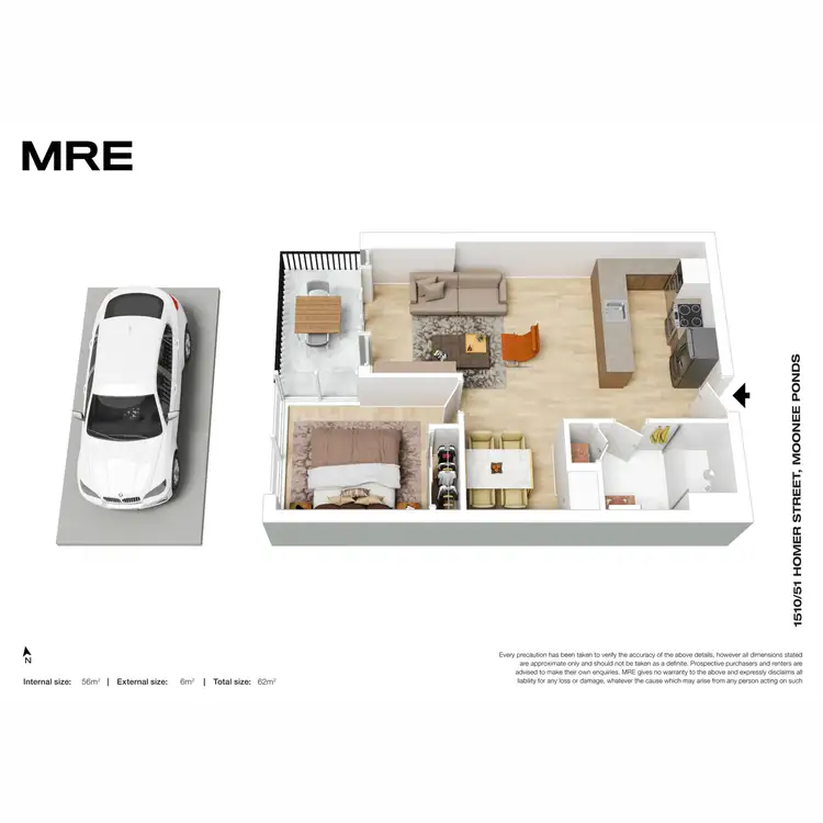 Floorplan of Homely apartment listing, 1510/51 Homer Street, Moonee Ponds VIC 3039