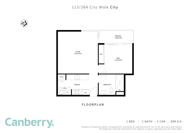 Floorplan of Homely apartment listing, 113/264 City Walk, City ACT 2601
