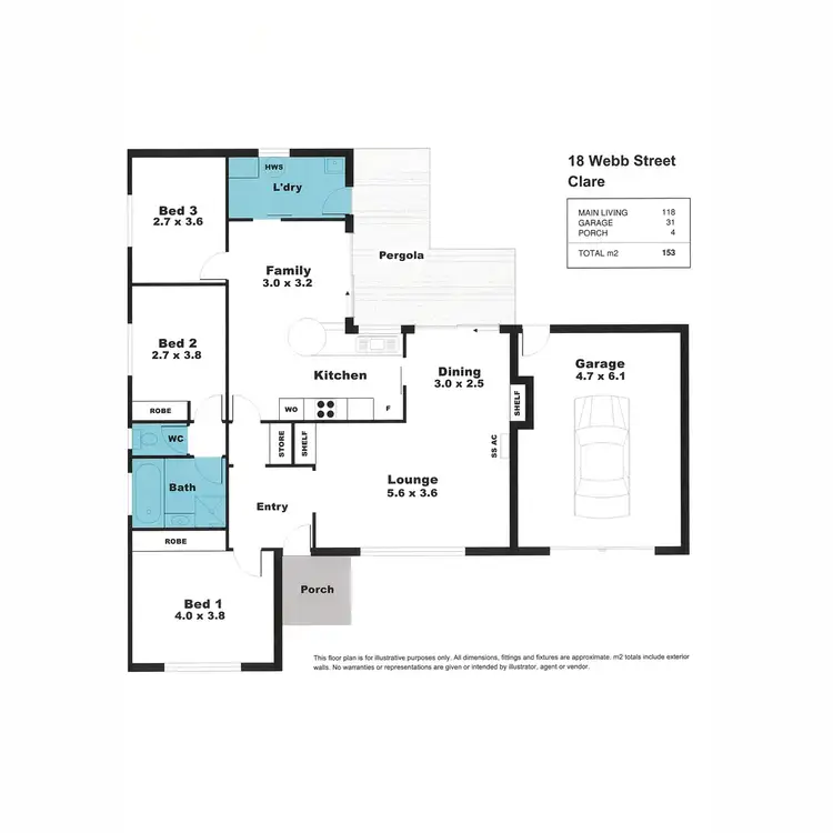 Floorplan of Homely house listing, 18 Webb Street, Clare SA 5453